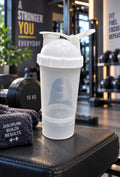 FUSION 2 600ML Frost Clear Protein Shaker Bottle with Storage