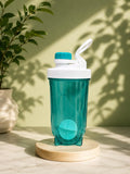 Transparent Teal Protein Shaker Bottle with Agitator Insert | Gym Water Bottle