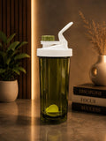 Transparent Olive Green Protein Shaker Bottle with Agitator Insert | Gym Water Bottle