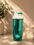 Transparent Teal Protein Shaker Bottle with Agitator Insert | Gym Water Bottle