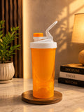 Transparent Amber Orange Protein Shaker Bottle with Twist Cap | Gym Water Bottle