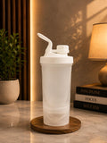 Transparent Frosted White Protein Shaker Bottle with Twist Cap | Gym Water Bottle