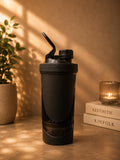 Transparent Frosted White Protein Shaker Bottle with Twist Cap | Gym Water Bottle