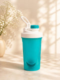 Transparent Aqua Teal Protein Shaker Bottle with Twist Cap | Gym Water Bottle  Alternative Title Options