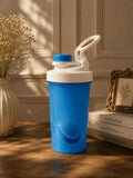 Transparent Blue Protein Shaker Bottle with Twist Cap | Gym Water Bottle