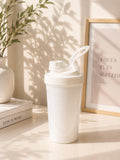 Solid White Protein Shaker Bottle with Twist Cap | Gym Water Bottle