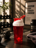 Red Clear Protein Shaker Bottle with Mixing Insert | Leak-Proof Gym Water Bottle