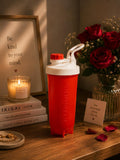 Bright Red Protein Shaker Bottle with Measurement Markings | Gym Water Bottle