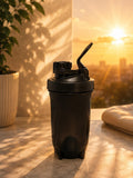Matte Black Solid Protein Shaker Bottle | Leak-Proof Gym Water Bottle