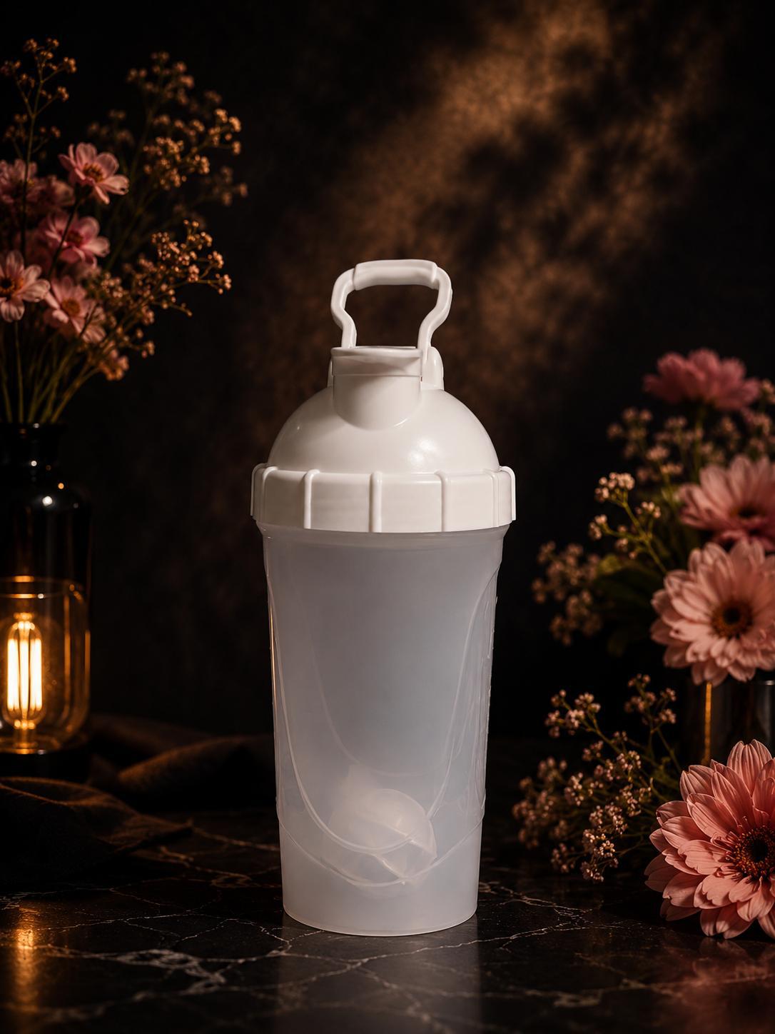 Frosted Clear Protein Shaker Bottle with Top Handle | Leak-Proof Gym Water Bottle