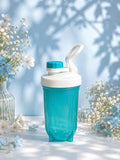 Transparent Teal Protein Shaker Bottle with Base Feet | Gym Water Bottle