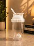 Transparent Clear Protein Shaker Bottle with White Agitator | Gym Water Bottle