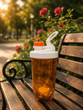Transparent Amber Orange Protein Shaker Bottle with Agitator | Gym Water Bottle