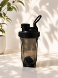 Transparent Black Protein Shaker Bottle with Agitator Insert | Gym Water Bottle